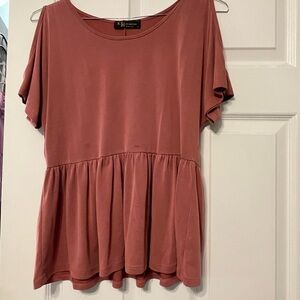 Signature Dusty Rose Peplum Top